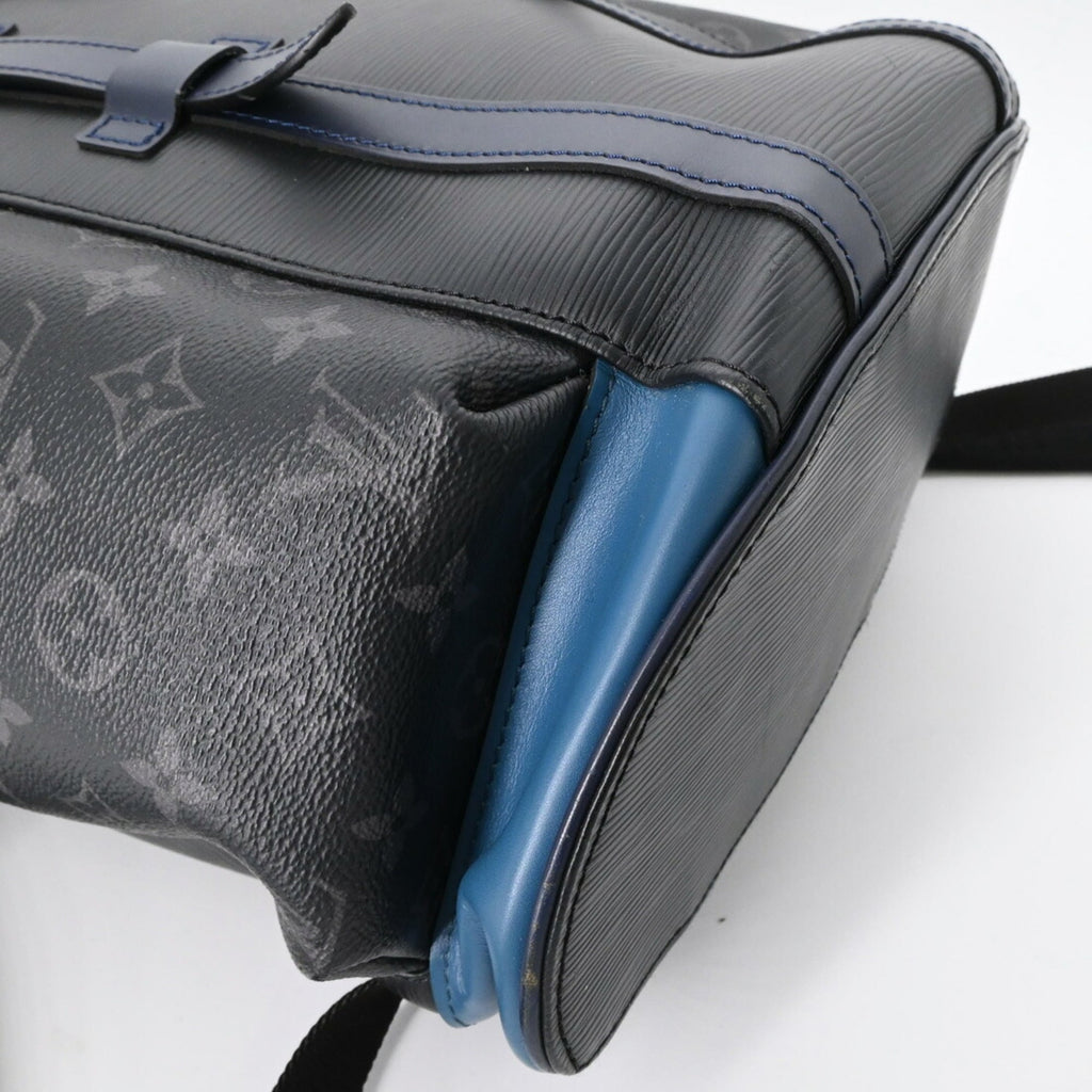 Louis Vuitton Black Blue Gray Monogram Eclipse Monogram Eclipse Epi Leather Backpack