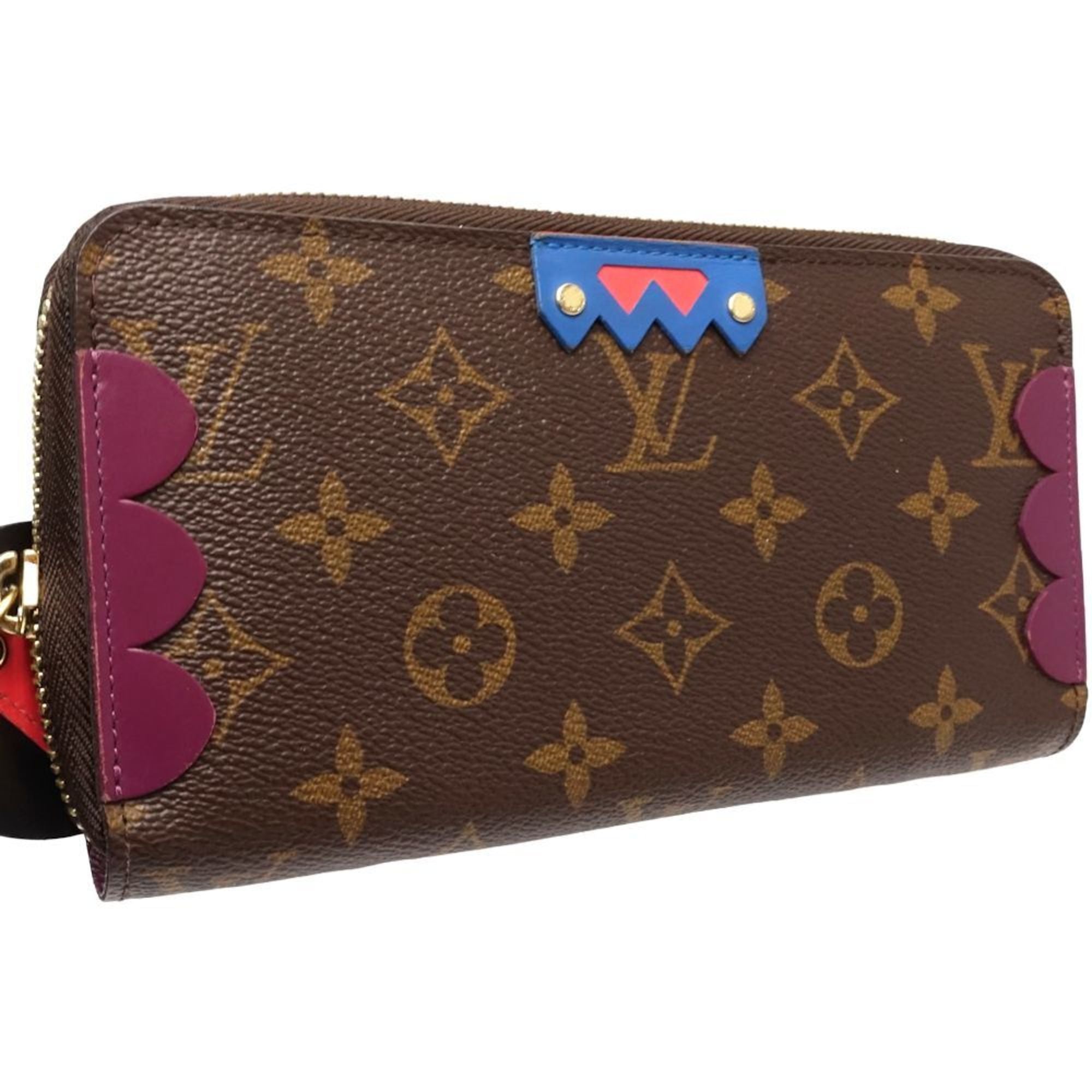 Louis Vuitton Brown Magenta Canvas Long Wallet