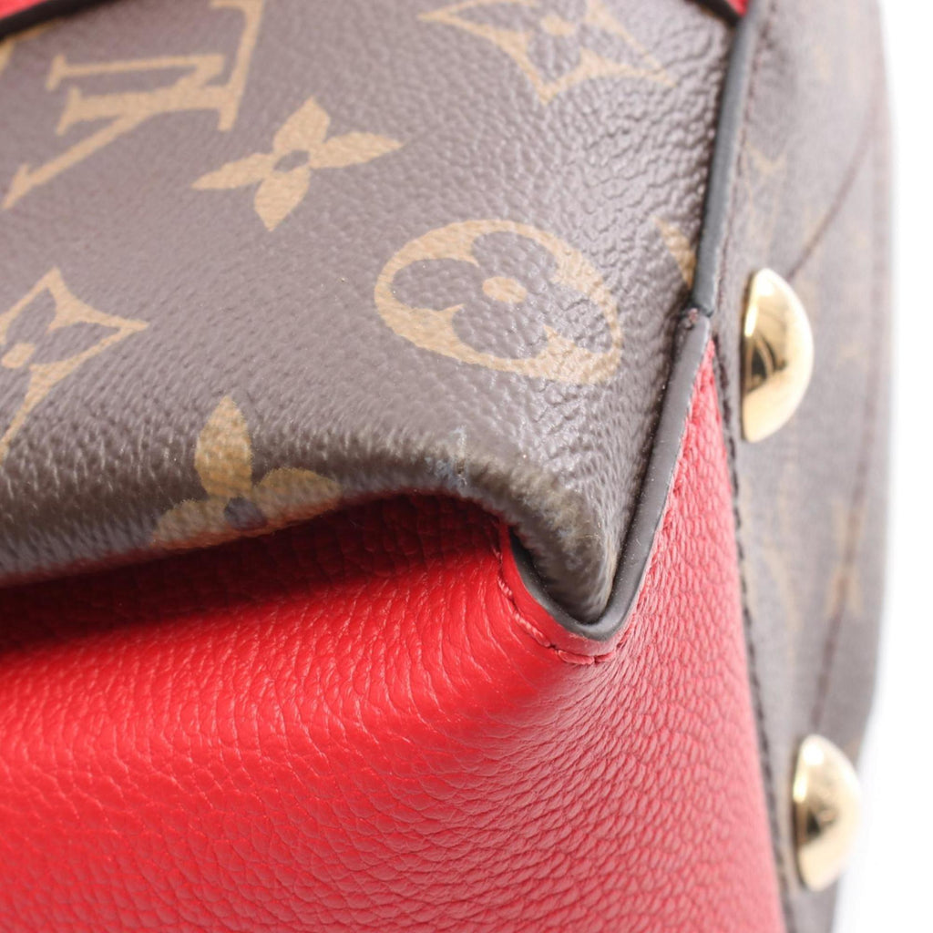 Louis Vuitton Brown Red Color Coated Canvas Pvc Leather Monogram Handbag
