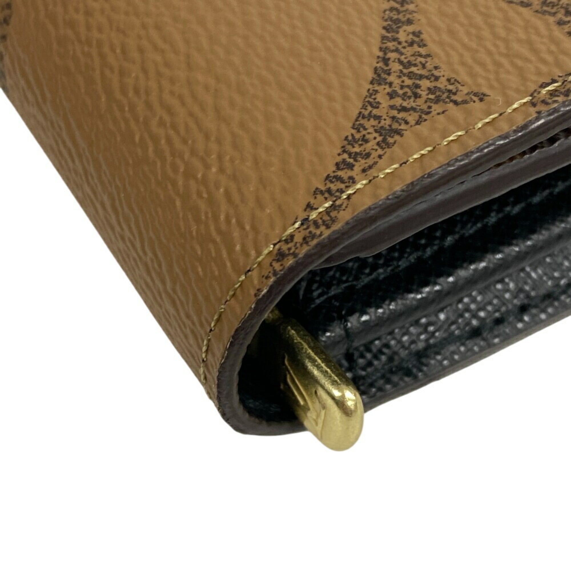 Louis Vuitton Brown Leather Wallet (Tri-Fold)