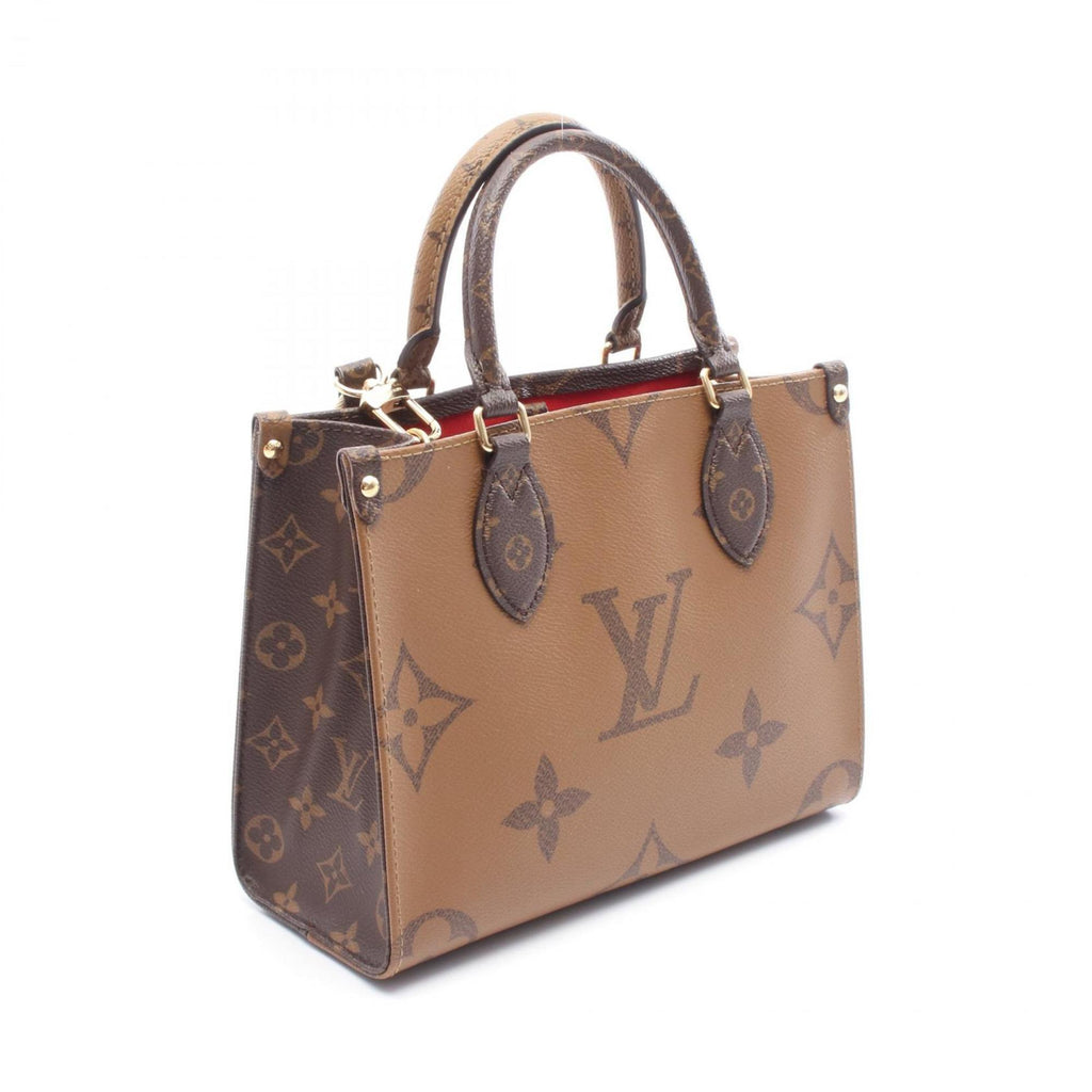 Louis Vuitton Beige Brown Monogram Reverse Coated Canvas Handbag Pouch