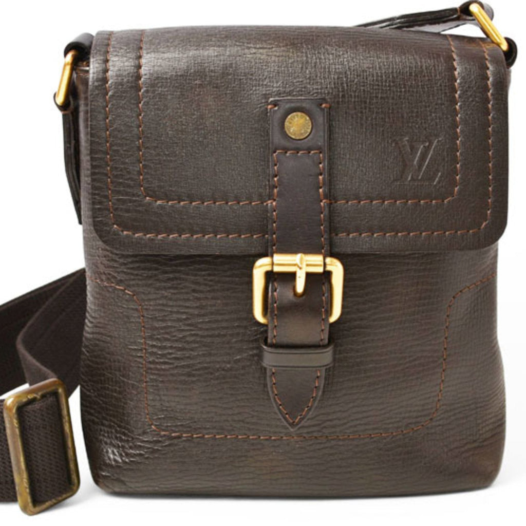 Louis Vuitton Coffee Utah Leather Shoulder Bag