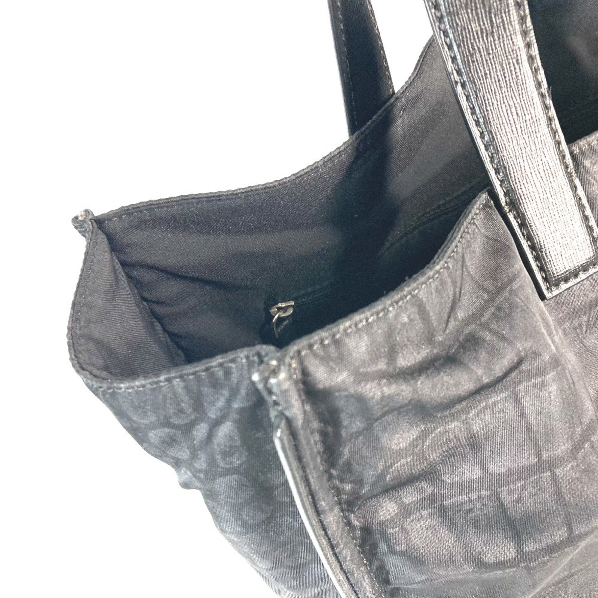 Fendi Black Nylon Leather Shoulder Bag Tote Bag