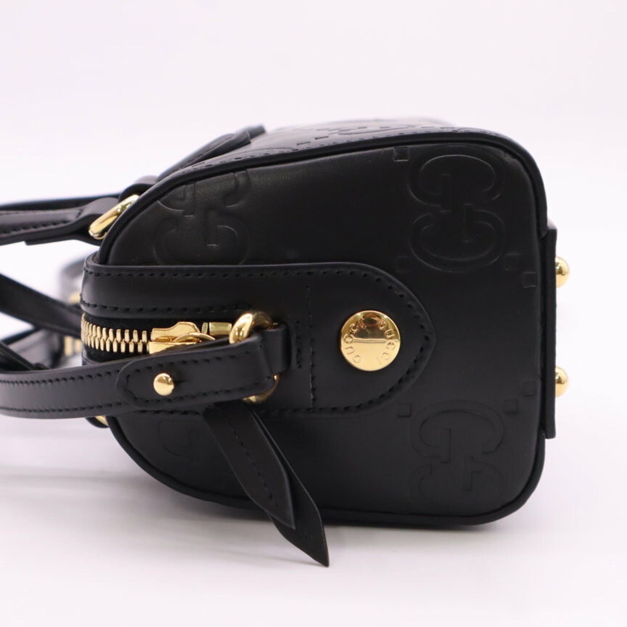 Gucci Black Leather Boston Bag (Pre-Owned)