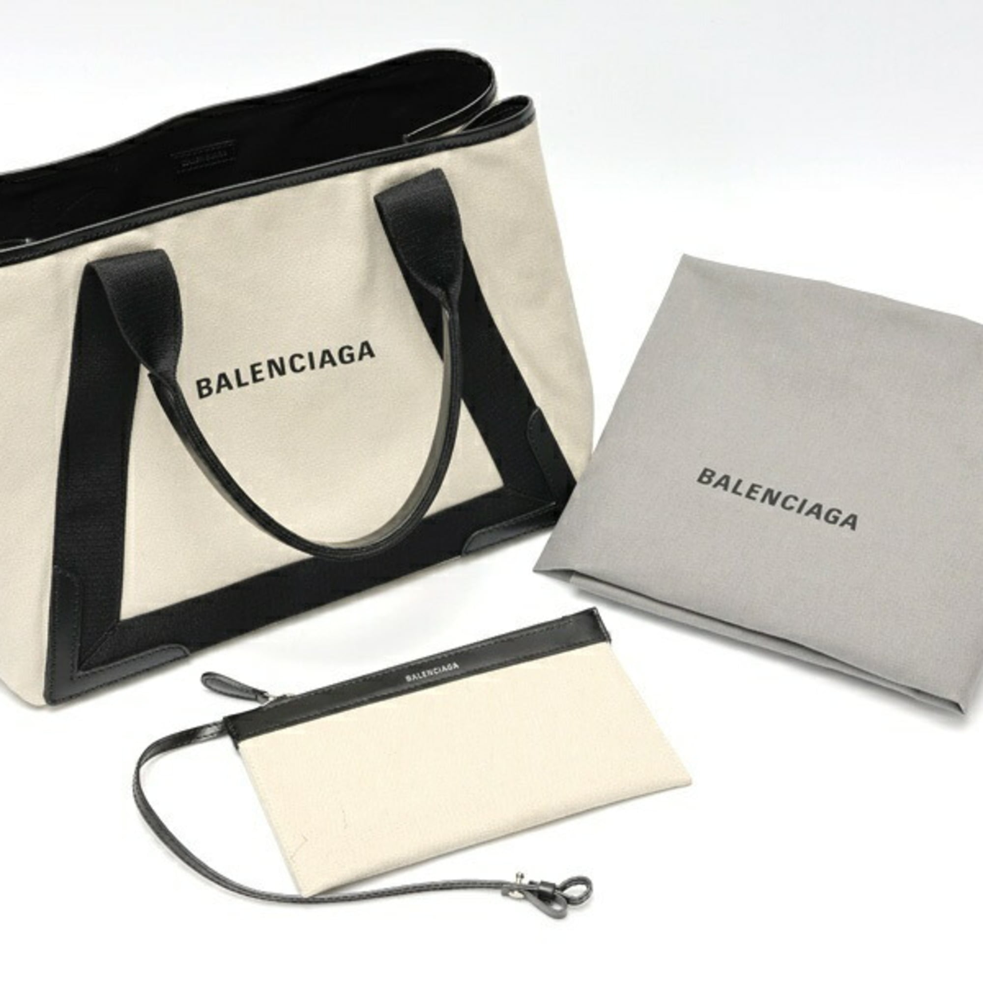 Balenciaga Black Canvas Leather Tote