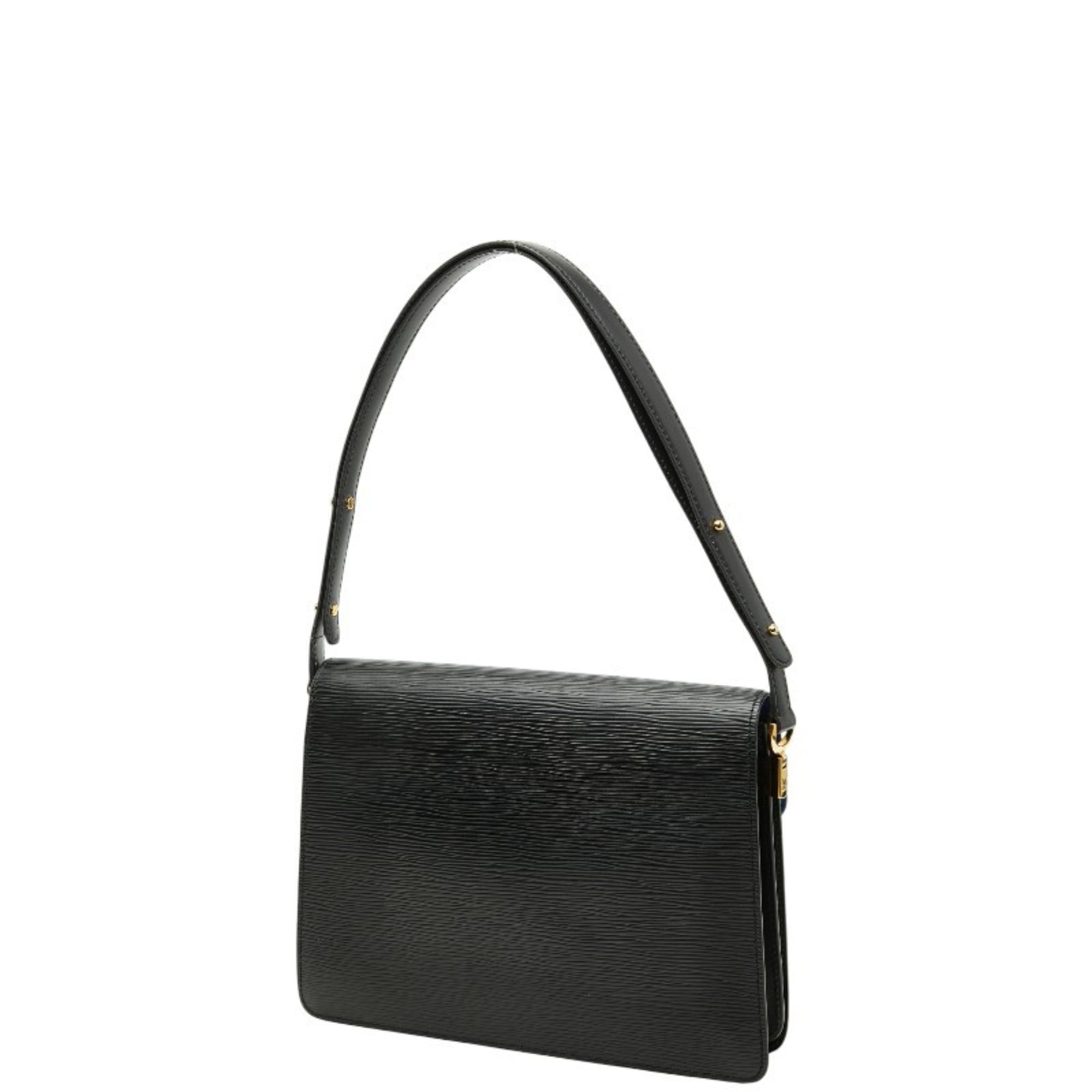 Louis Vuitton Black Blue Cuir Ombre Leather Handbag Shoulder Bag