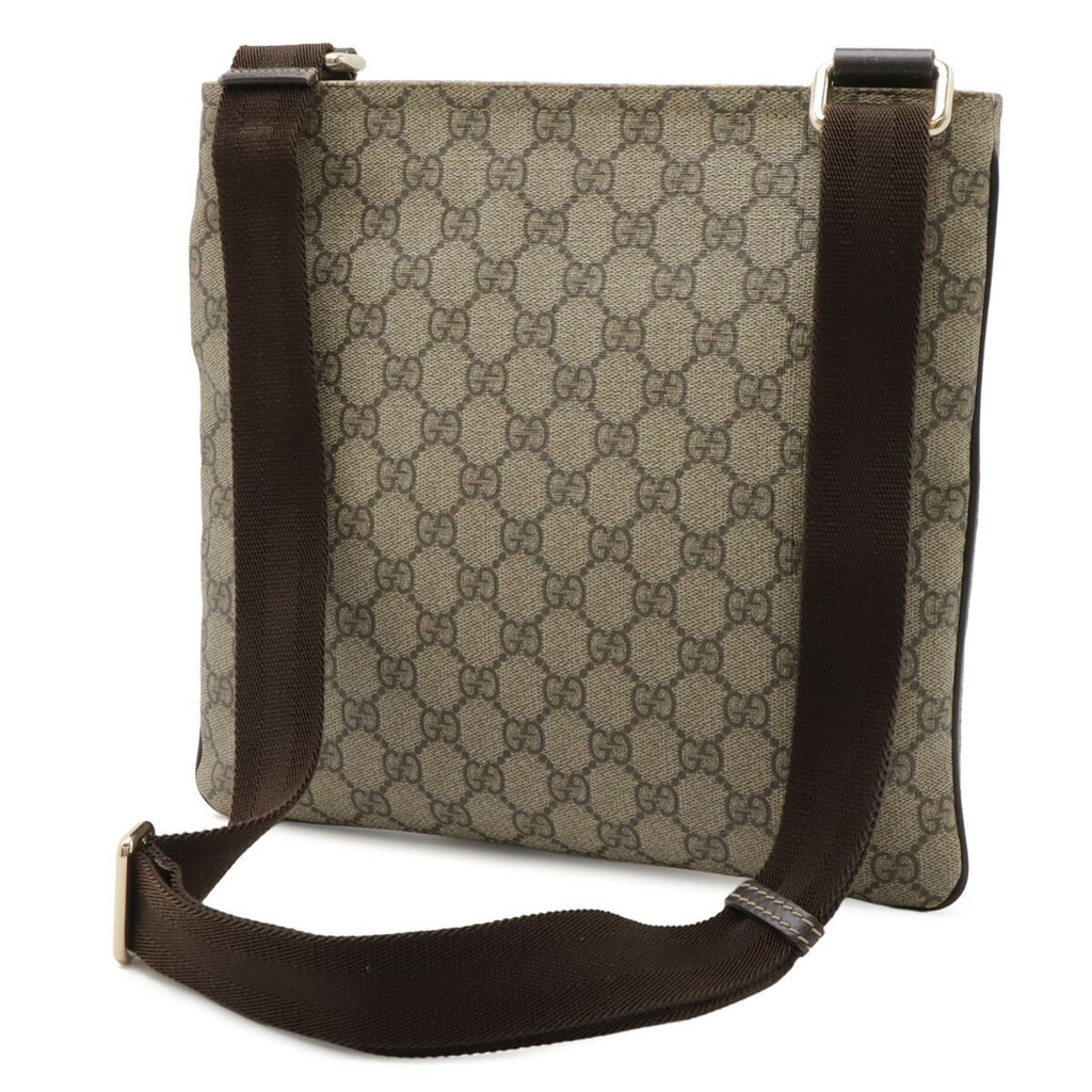Gucci Gg Plus Beige Dark Brown Khaki Gg Supreme Leather Shoulder Bag (Pre-Owned)