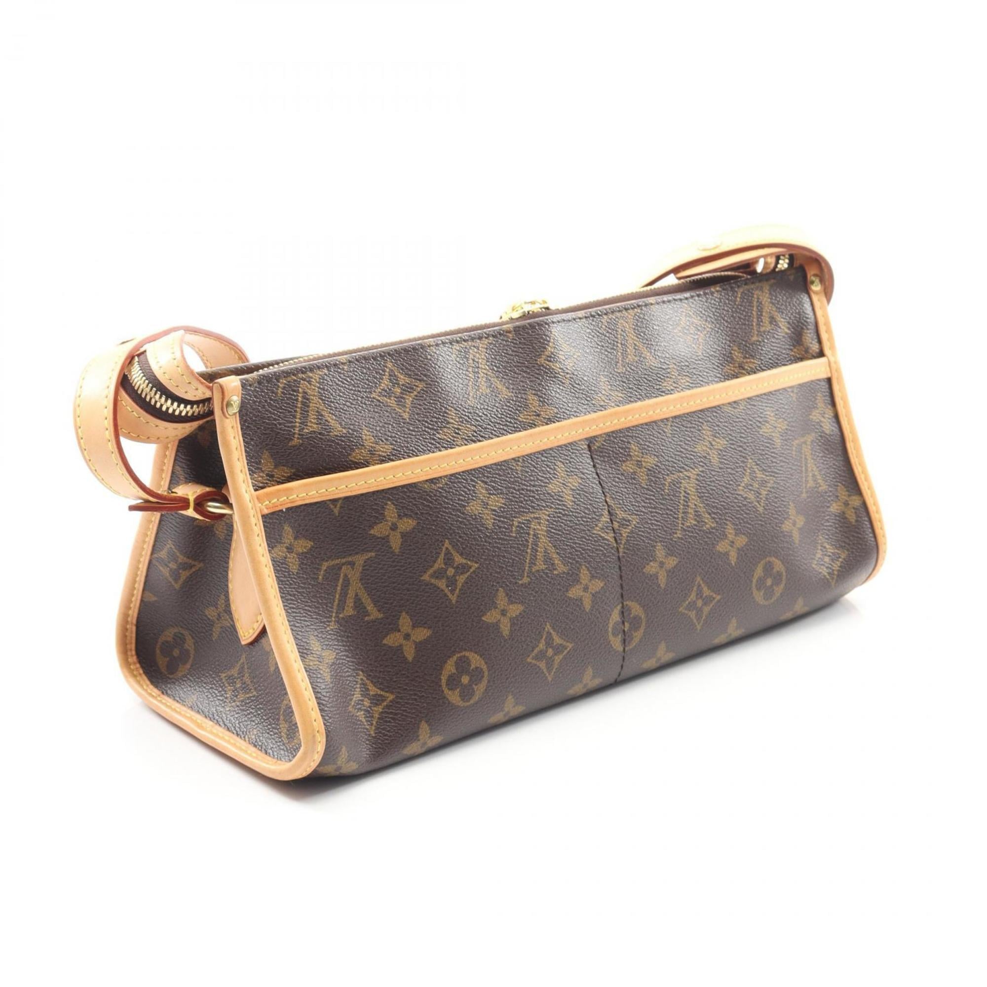 Louis Vuitton Brown Pvc Monogram Coated Canvas Leather Shoulder Bag
