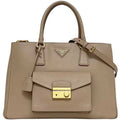 Prada Beige Saffiano Triangle Handbag Shoulder Bag