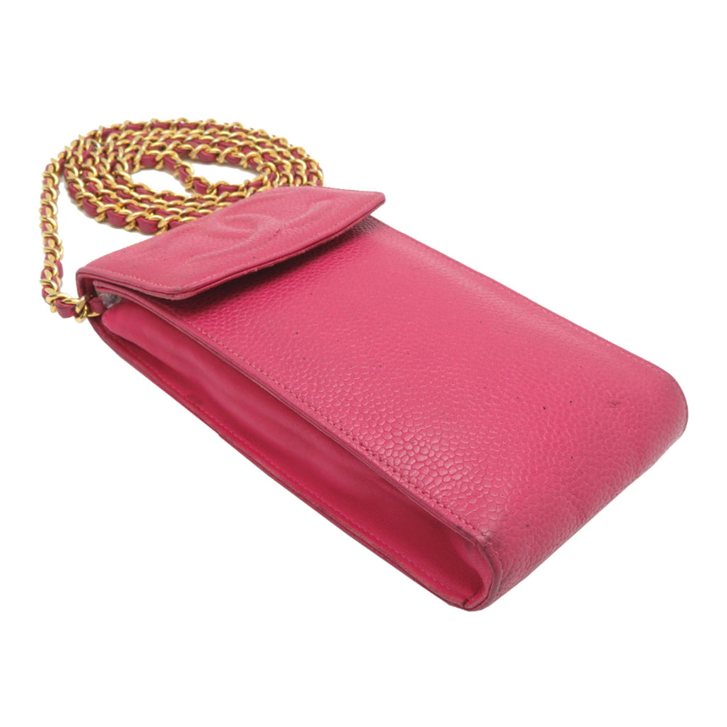 Chanel Pink Grained Calfskin Shoulder Bag