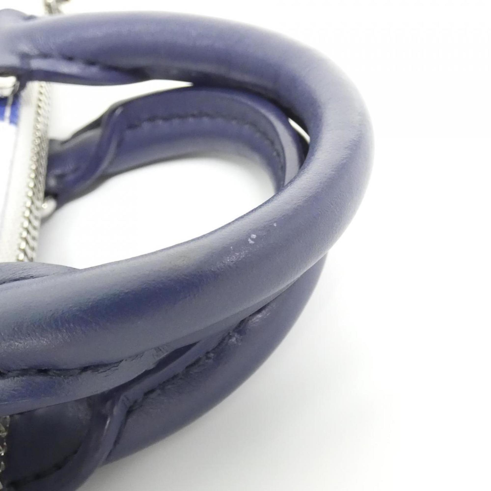 Louis Vuitton Blue Coated Canvas Boston Bag