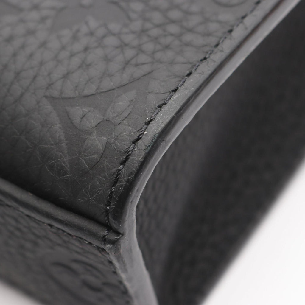 Louis Vuitton Black Noir Leather Handbag Tote Bag