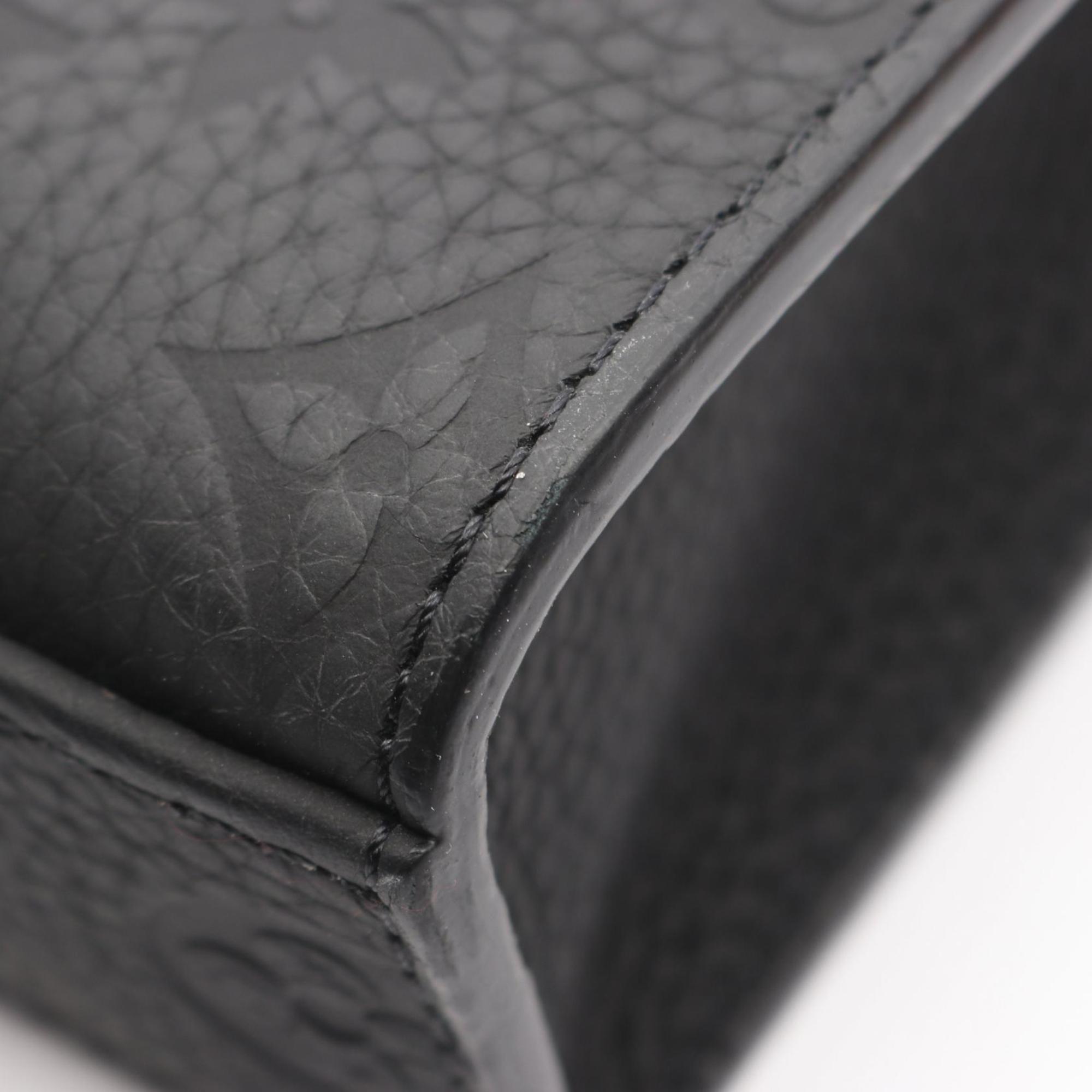 Louis Vuitton Black Noir Leather Handbag Tote Bag