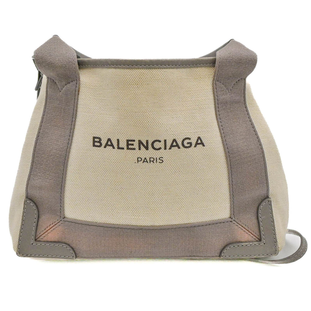 Balenciaga Beige Gray Canvas Tote