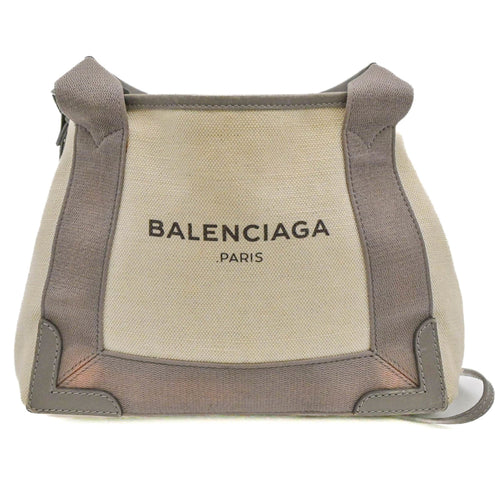 Balenciaga Beige Gray Canvas Tote