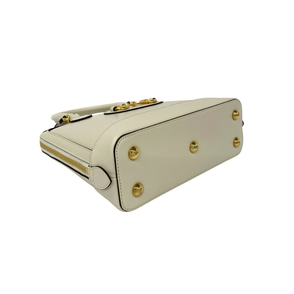 Gucci White Leather Handbag Shoulder Bag (Pre-Owned)
