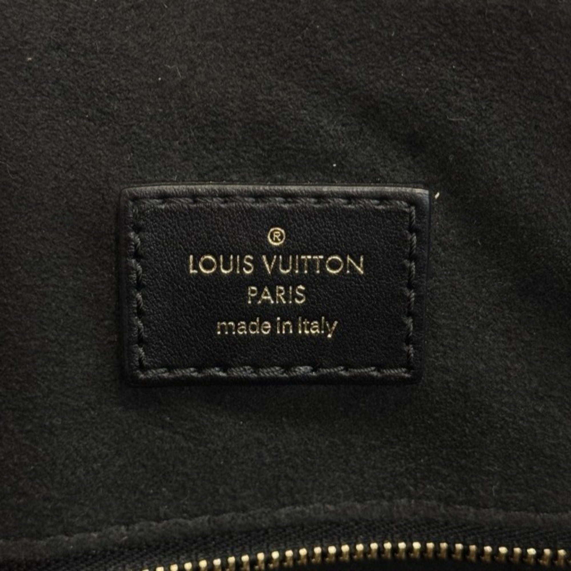 Louis Vuitton Black Leather Handbag Tote Bag
