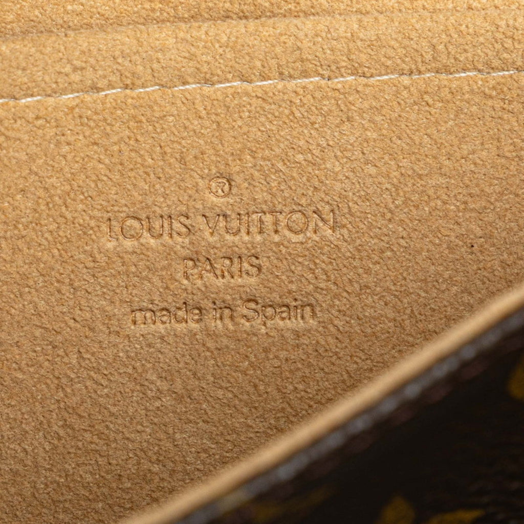 Louis Vuitton Brown Pvc Leather Pochette Shoulder Bag