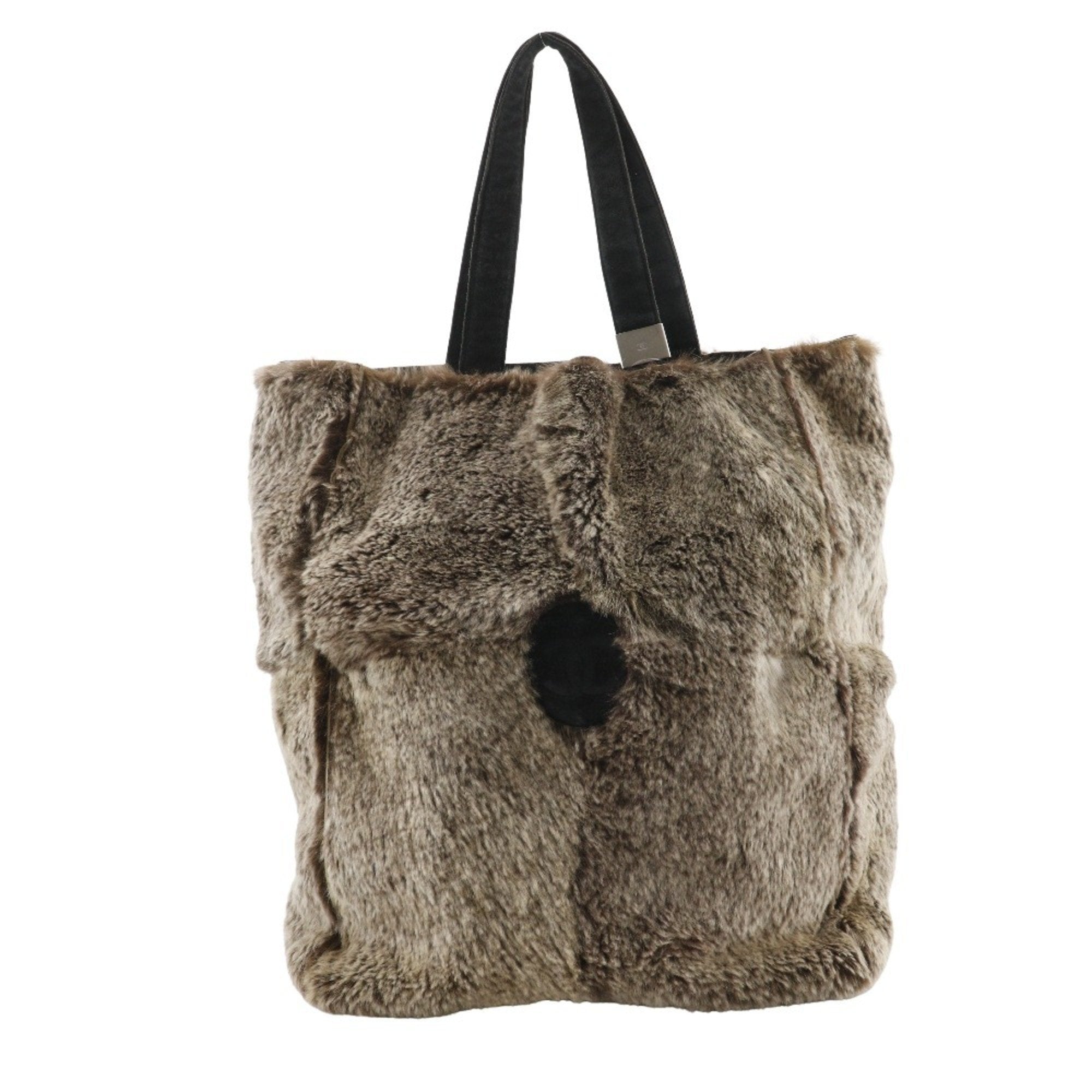 Chanel Brown Fur Handbag Tote Bag