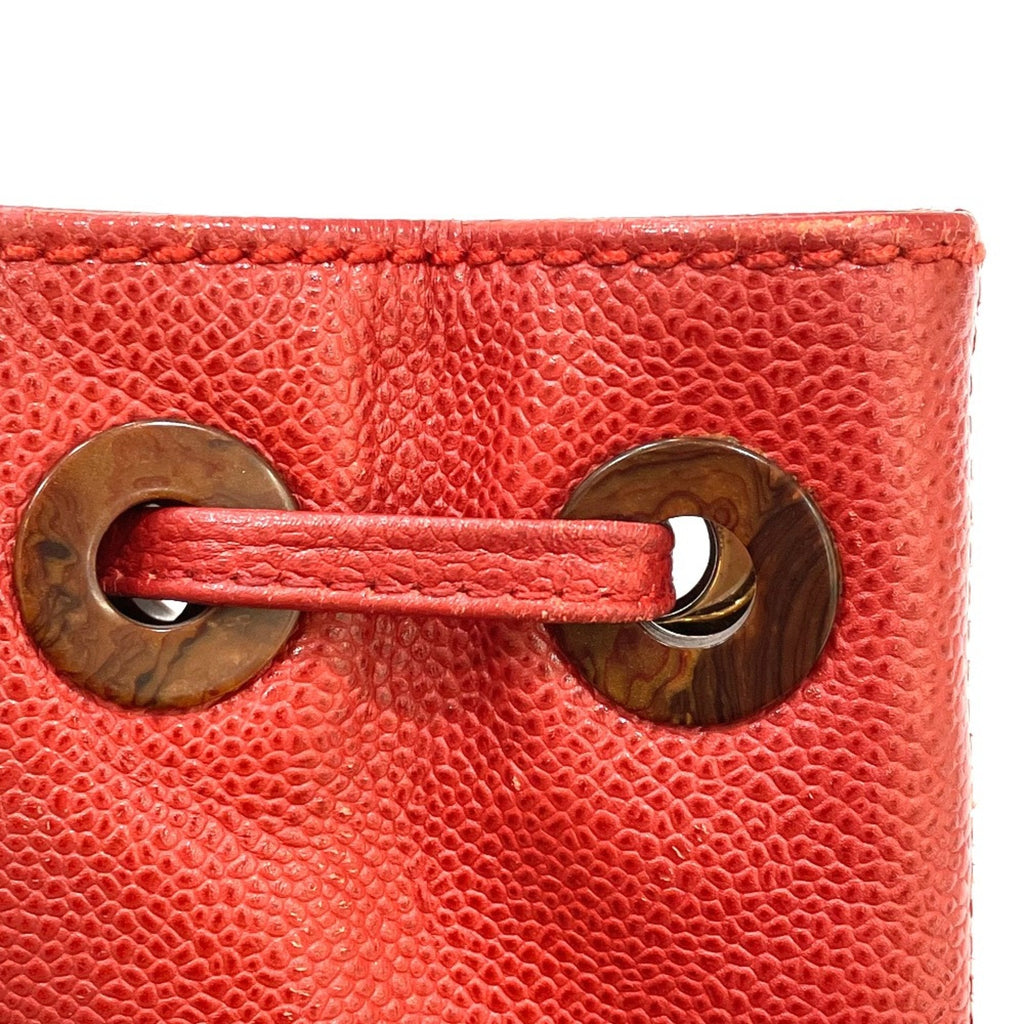 Chanel Red Leather Tote Bag