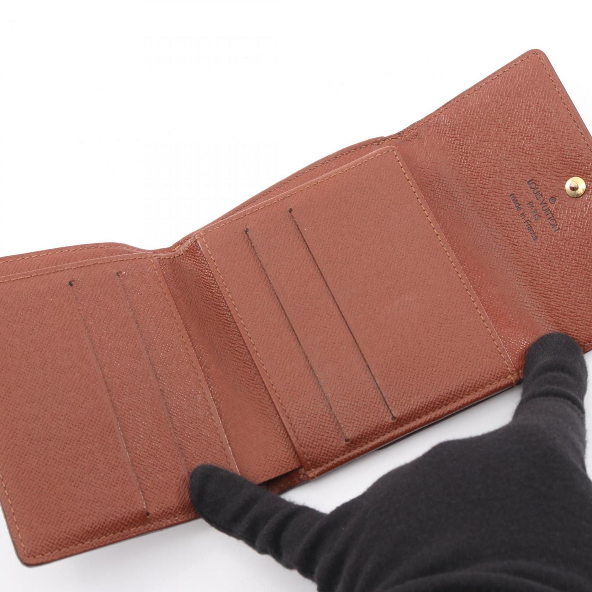 Louis Vuitton Brown Coated Canvas Wallet (Tri-Fold)