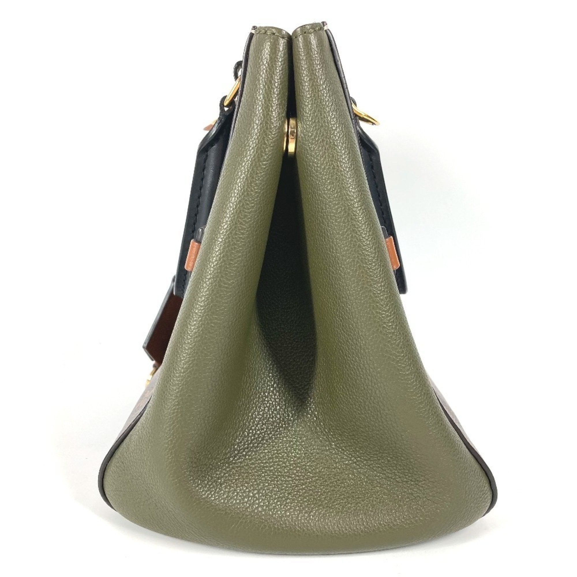 Louis Vuitton Brown Khaki Monogram White Monogram Handbag Tote Bag