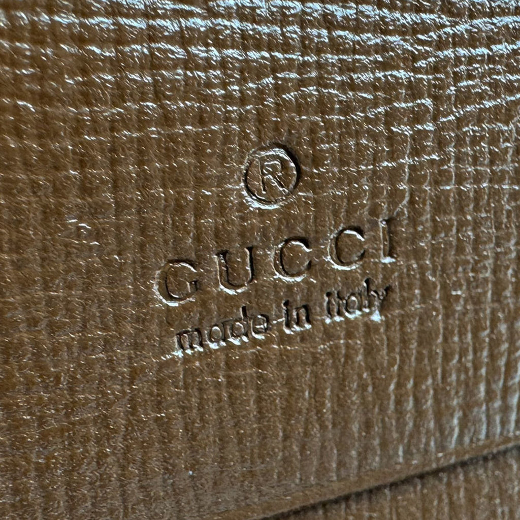 Gucci Brown Dark Red Gg Supreme Long Wallet (Bi-Fold) (Pre-Owned)