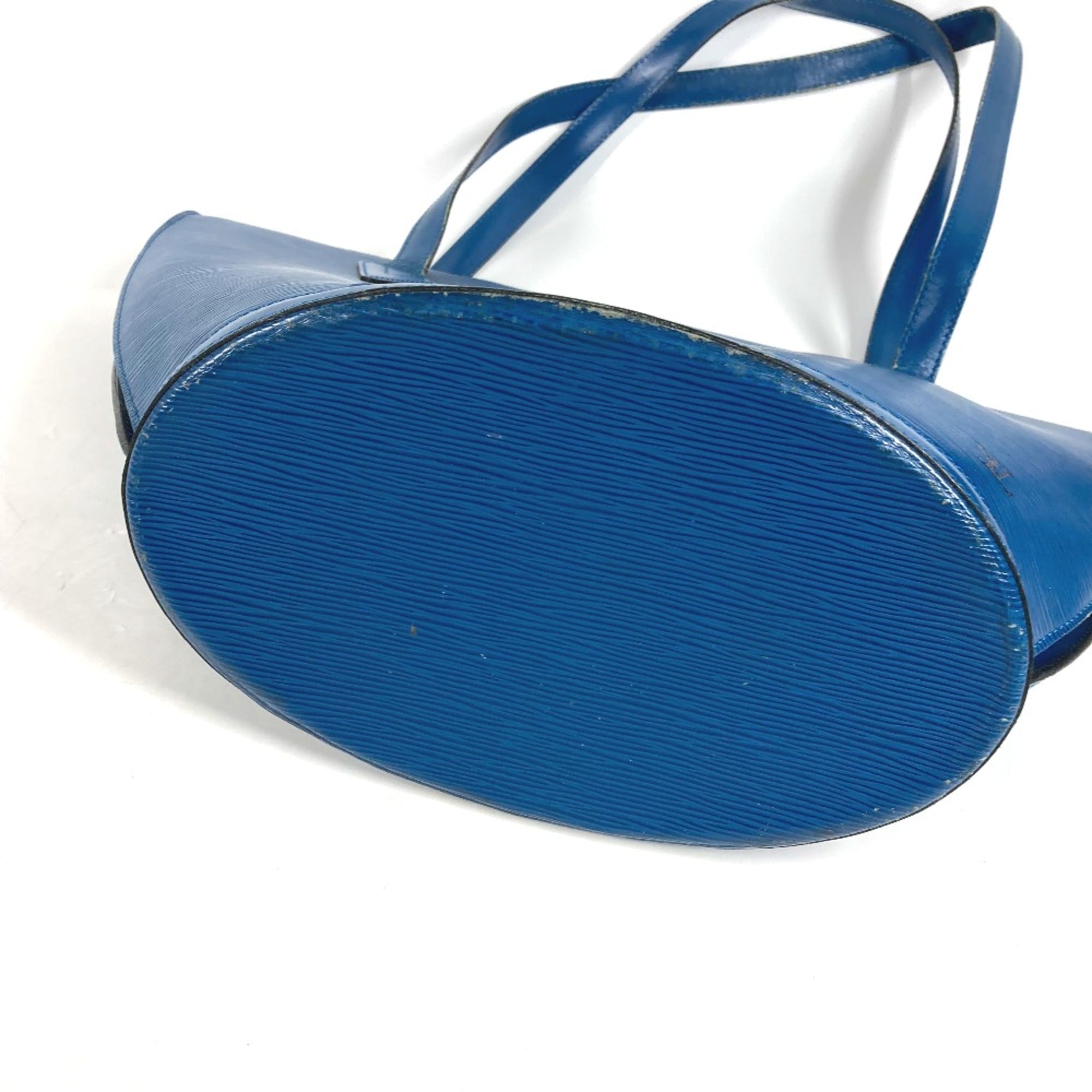 Louis Vuitton Blue Leather Tote Bag