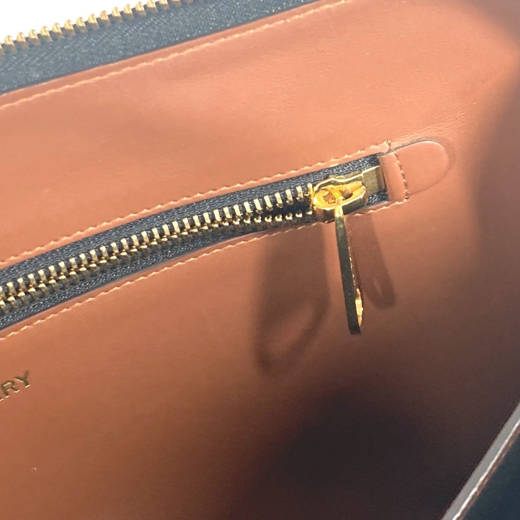 Burberry Brown Leather Canvas Clutch Bag Pouch