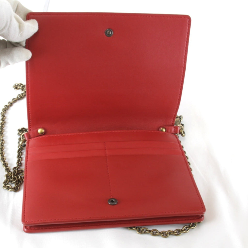 Bottega Veneta Intrecciato Red Color Leather Shoulder Bag