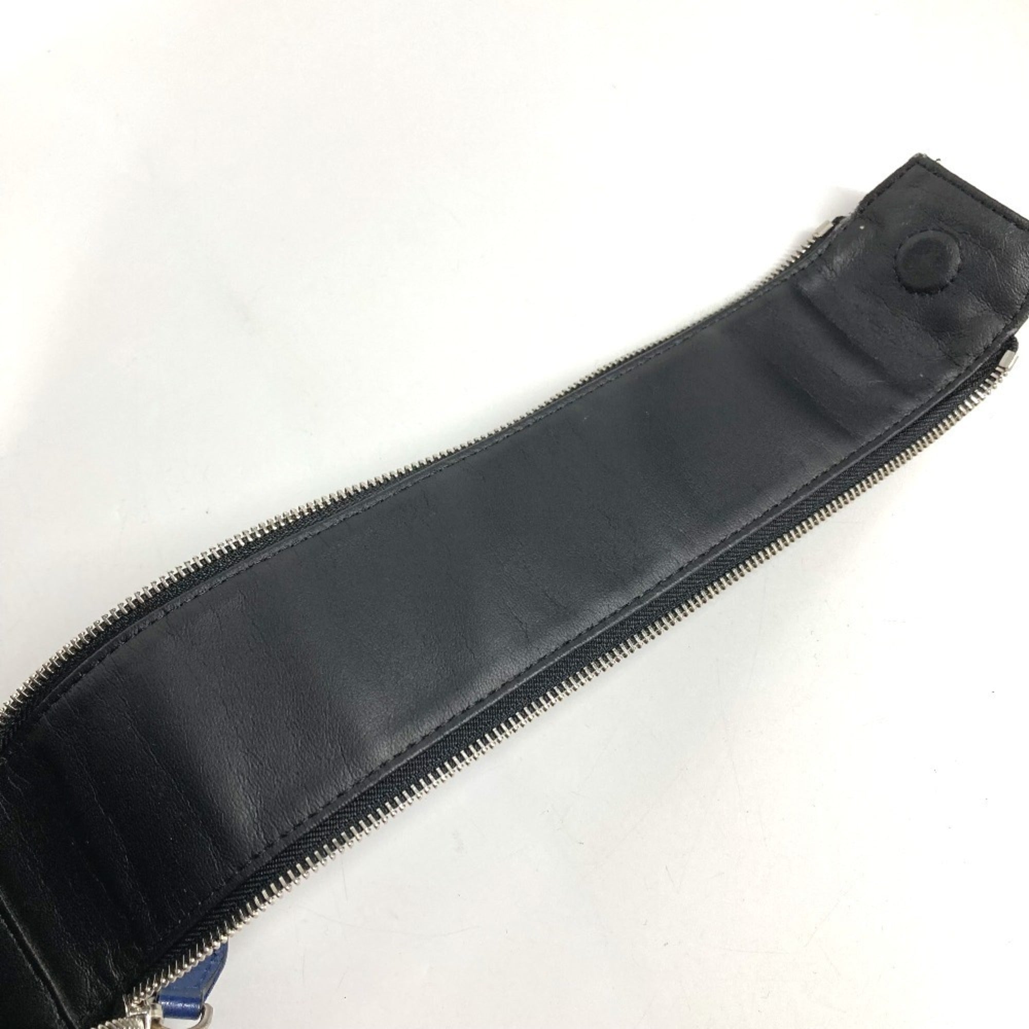 Louis Vuitton Blue Taiga Leather Monogram Canvas Leather Clutch Bag Handbag Pouch
