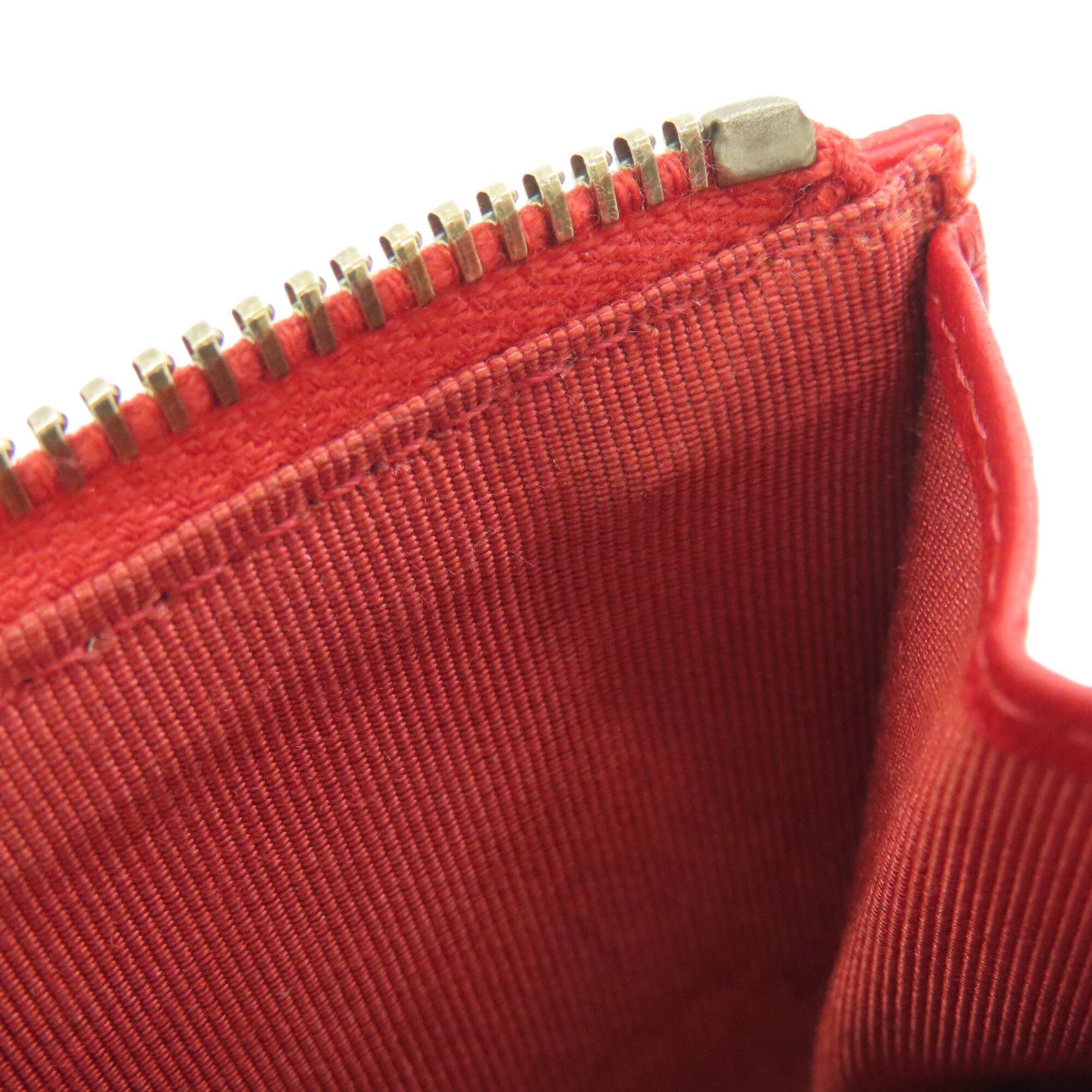 Chanel Red Color Leather Wallet (Bi-Fold)