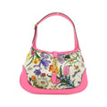 Gucci Pink Leather Canvas Shoulder Bag (Pre-Owned)