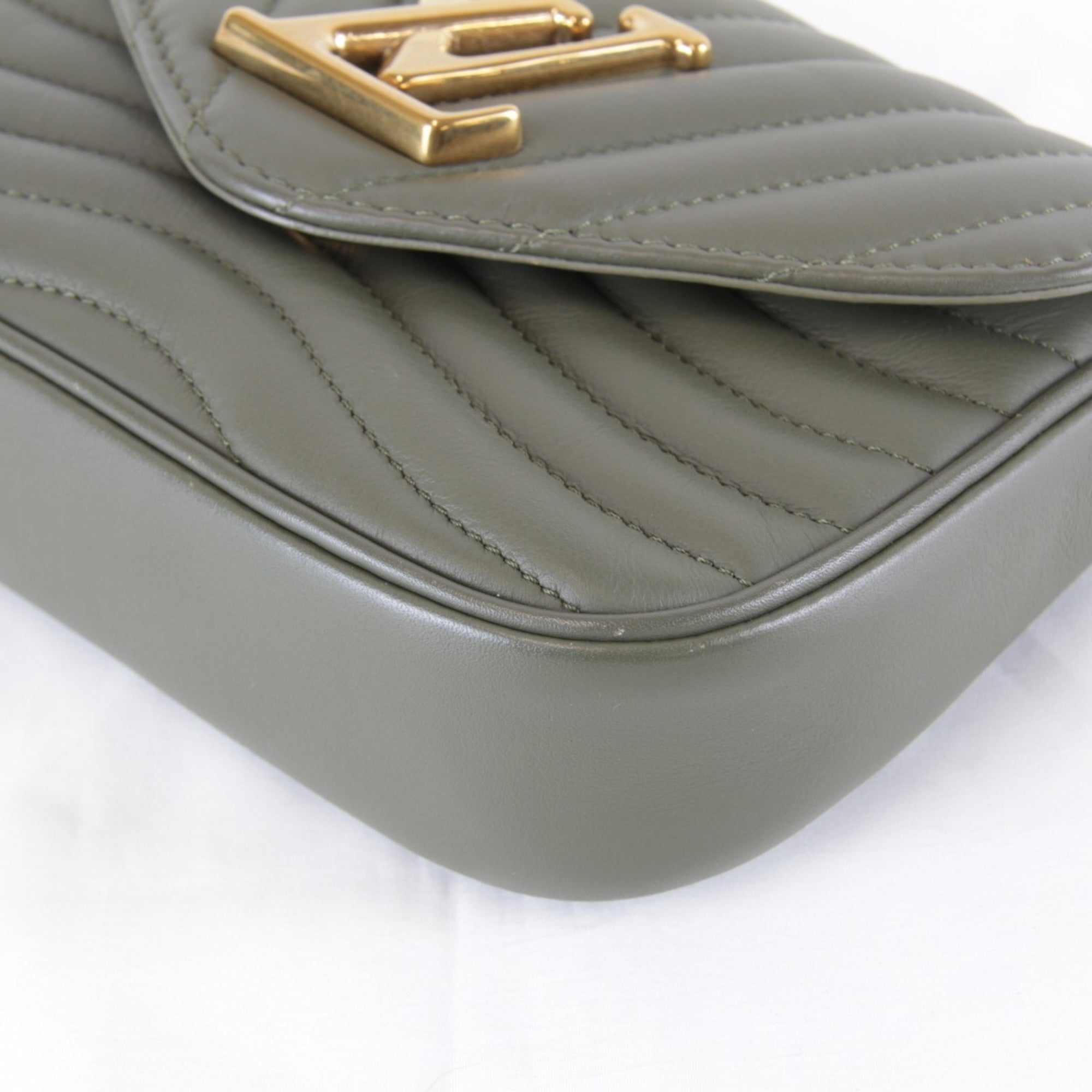 Louis Vuitton Khaki Leather Shoulder Bag