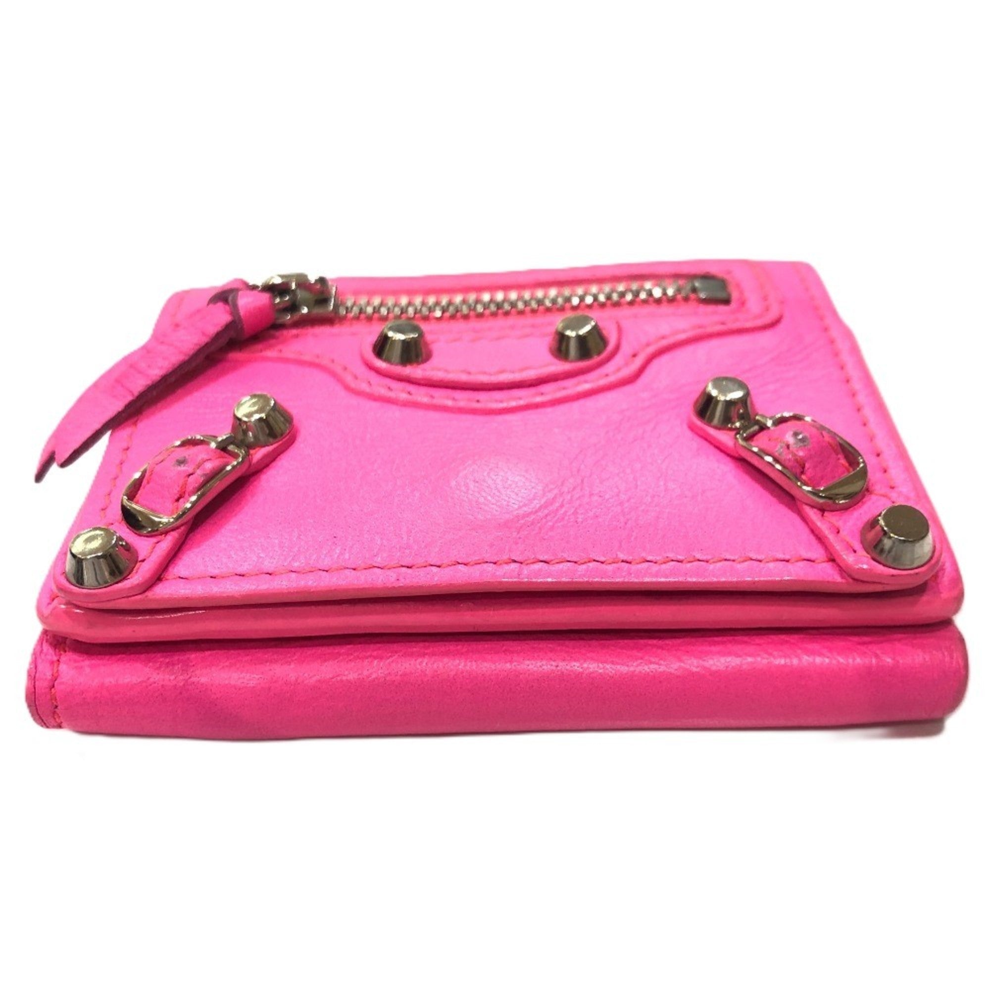 Balenciaga Pink Leather Wallet (Tri-Fold)