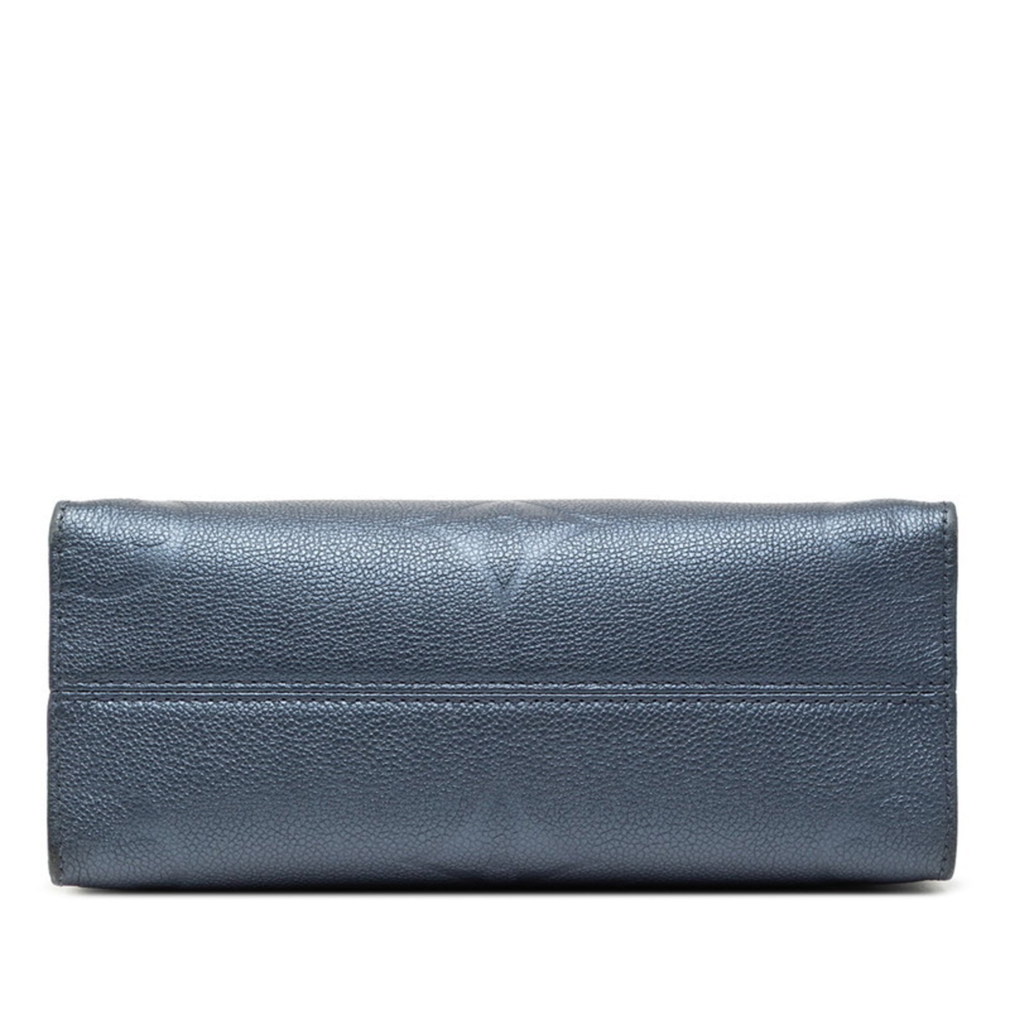 Louis Vuitton Metallic Blue Leather Handbag Shoulder Bag