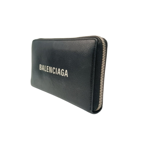 Balenciaga Black Leather Long Wallet (Bi-Fold)