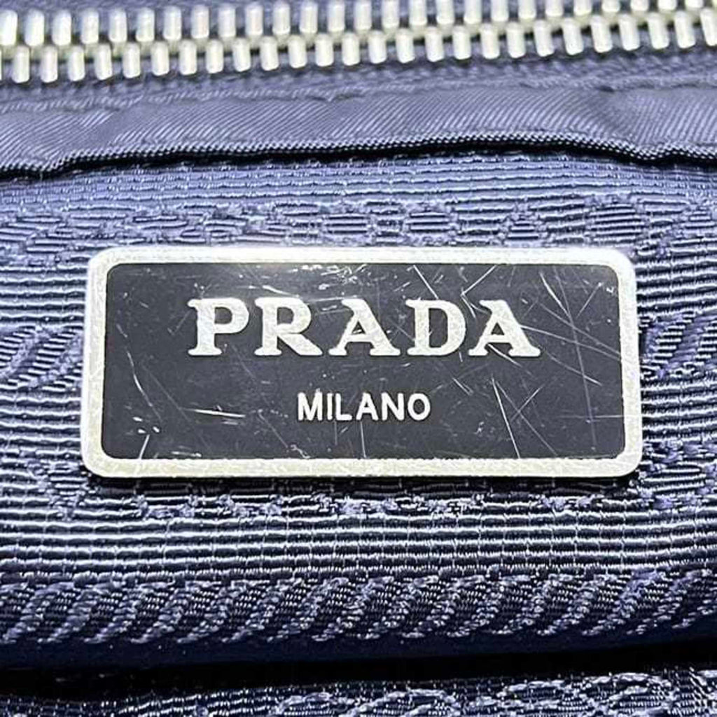 Prada Navy Nylon Saffiano Triangle Shoulder Bag Tote Bag