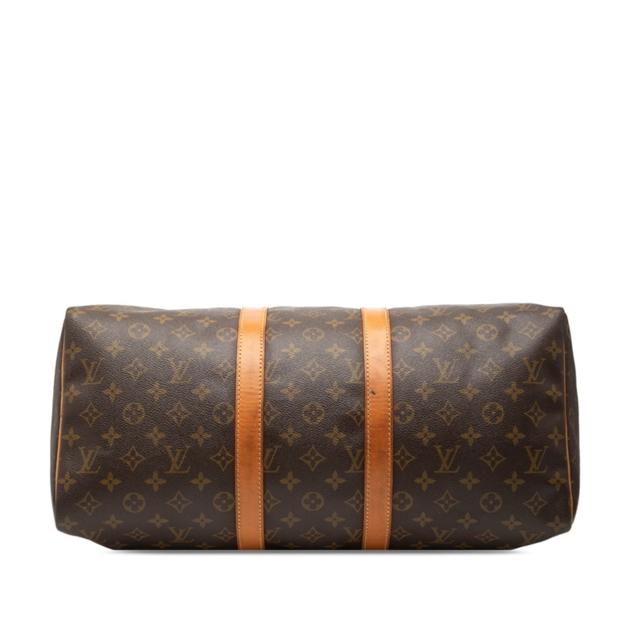 Louis Vuitton Brown Pvc Leather Boston Bag Handbag