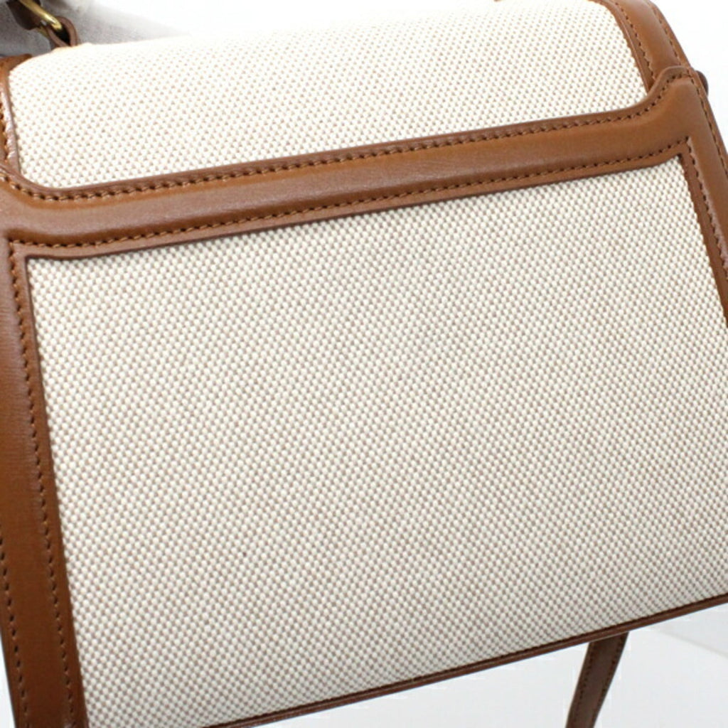 Saint Laurent Brown Canvas Leather Shoulder Bag (Pre-Owned)