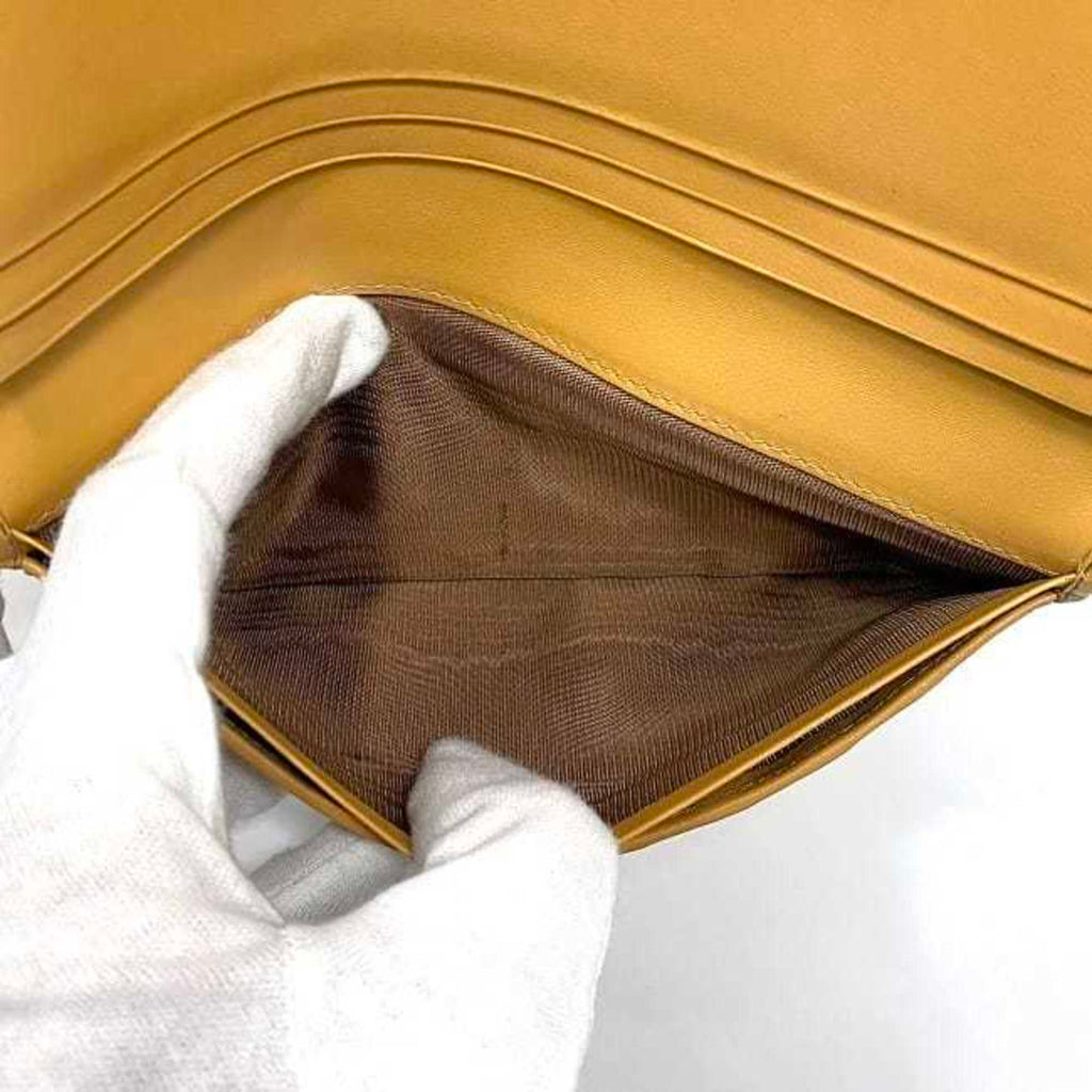 Celine Beige Brown Pvc Leather Long Wallet (Bi-Fold)