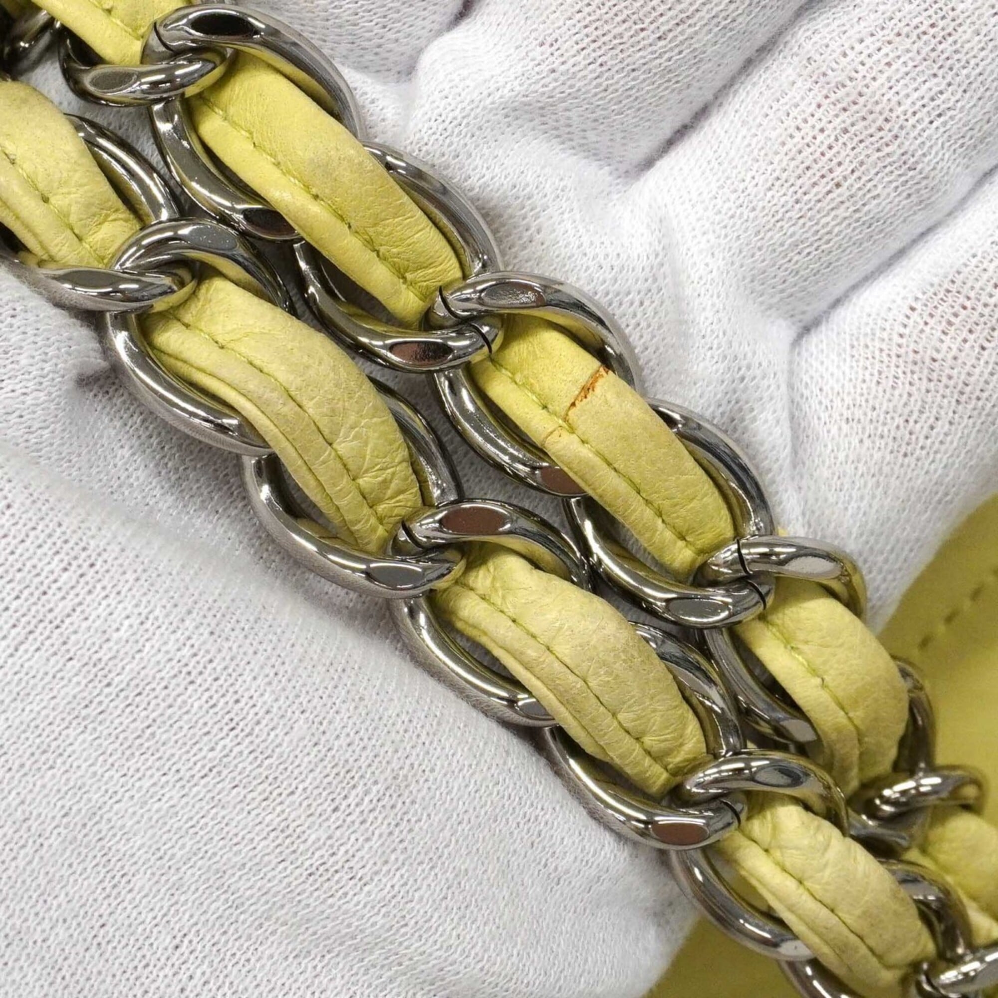 Chanel Lime Yellow Leather Shoulder Bag