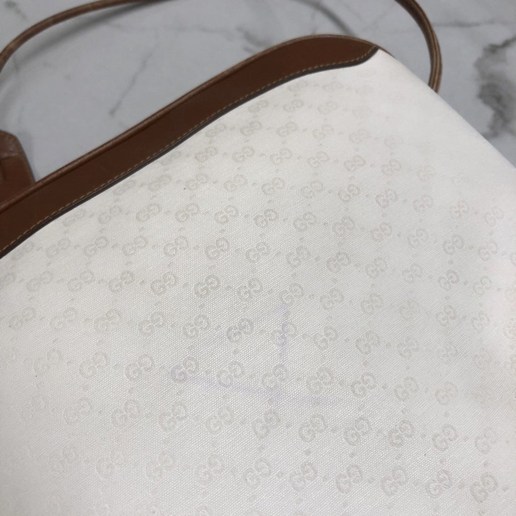 Gucci Microguccissima White Micro Gg Leather Shoulder Bag (Pre-Owned)