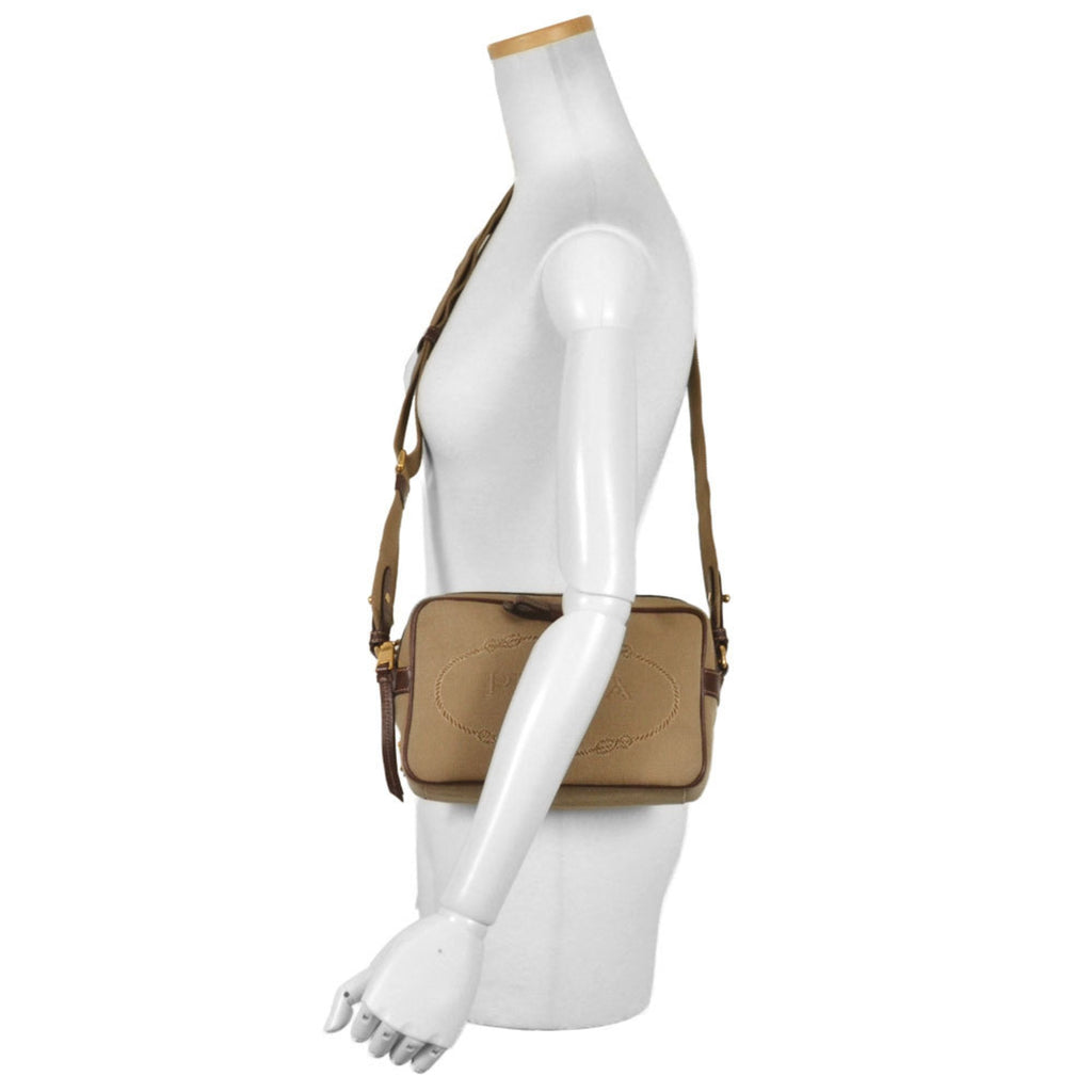 Prada Beige Jacquard Shoulder Bag