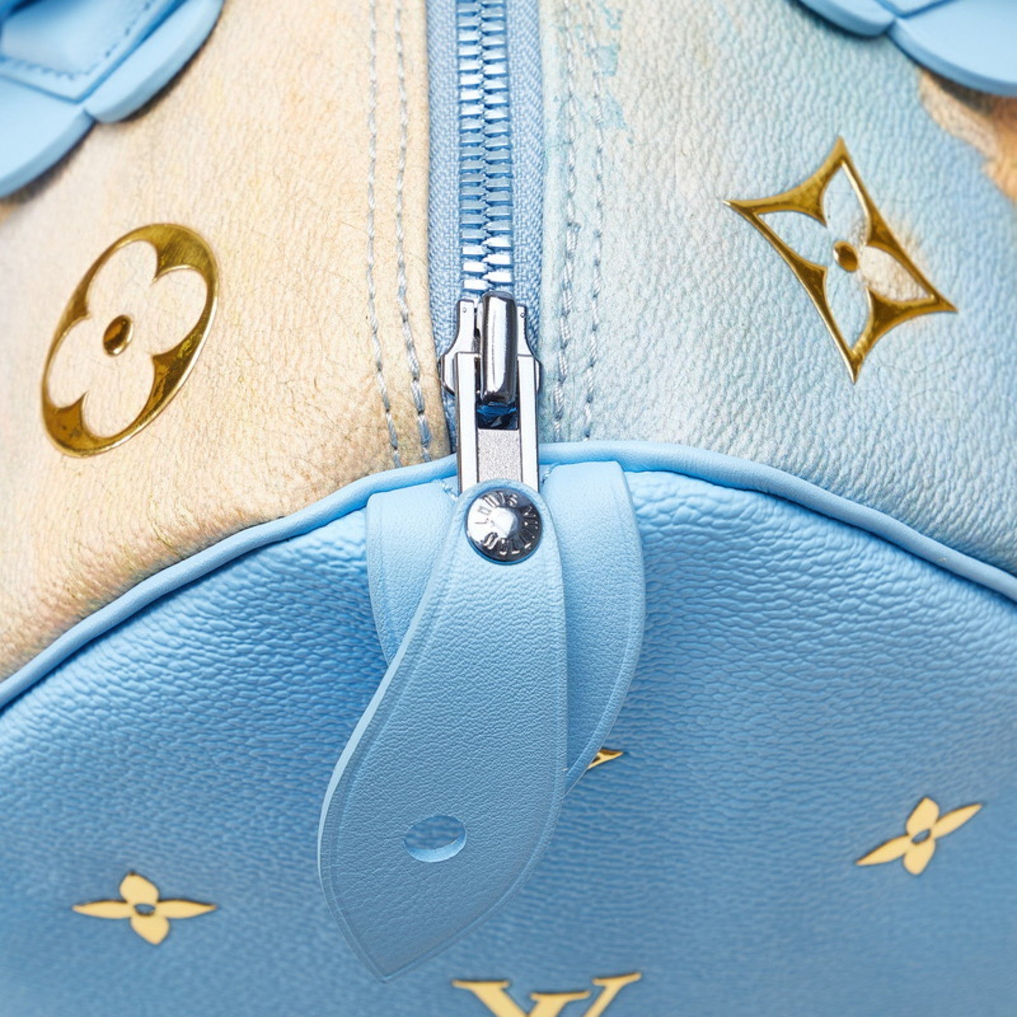 Louis Vuitton Blue Multi-Color Pvc Leather Handbag