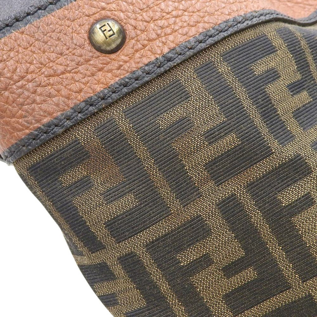 Fendi Zucca Brown Zucca Leather Shoulder Bag