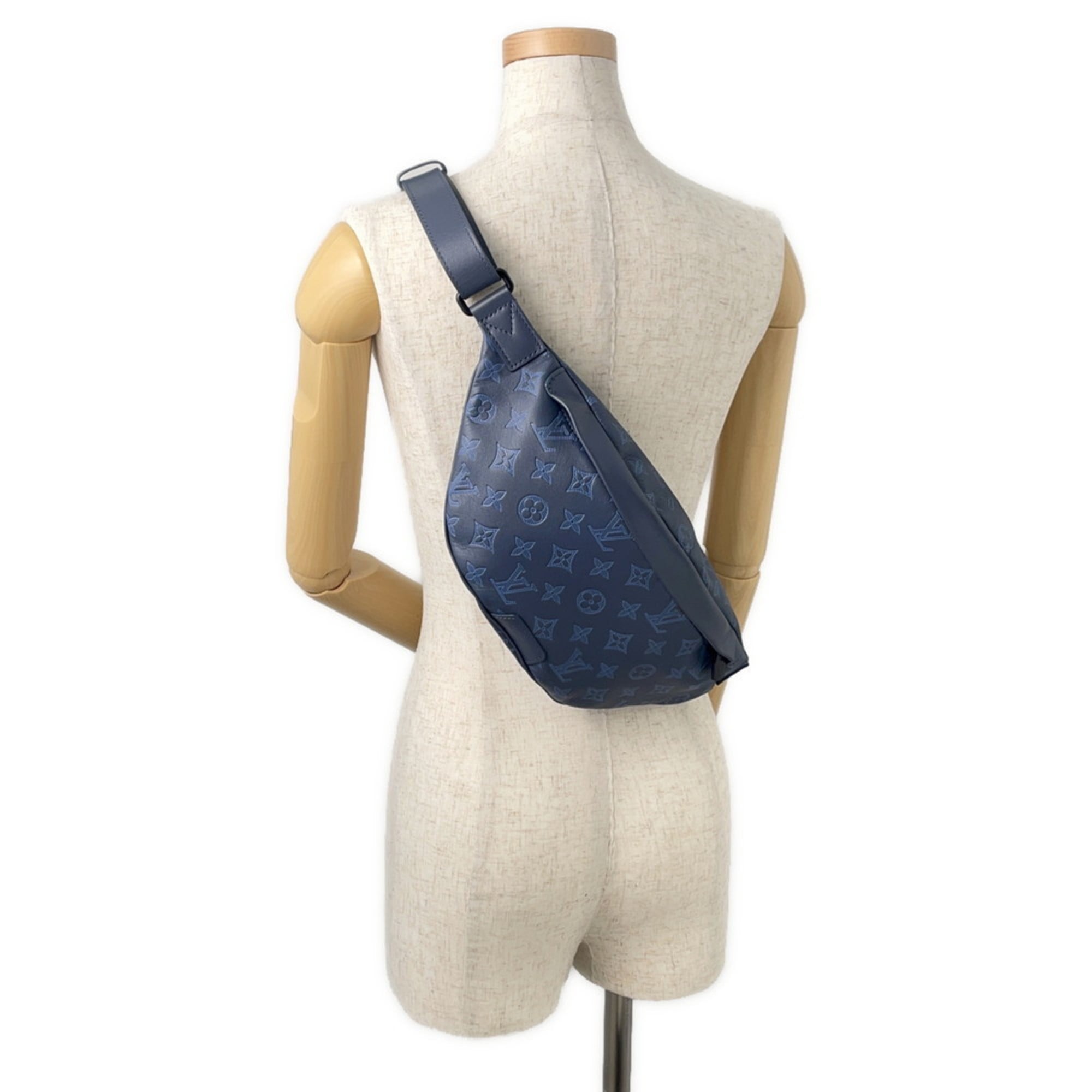 Louis Vuitton Navy Noir Monogram Shadow Fanny Pack Sling Bag