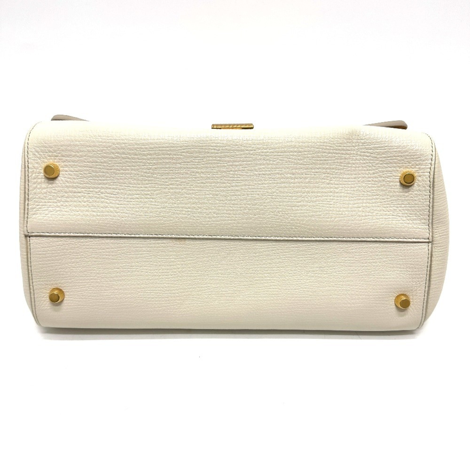 Bottega Veneta Ivory White Leather Shoulder Bag