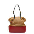 Fendi Selleria Red Brown Leather Tote Bag