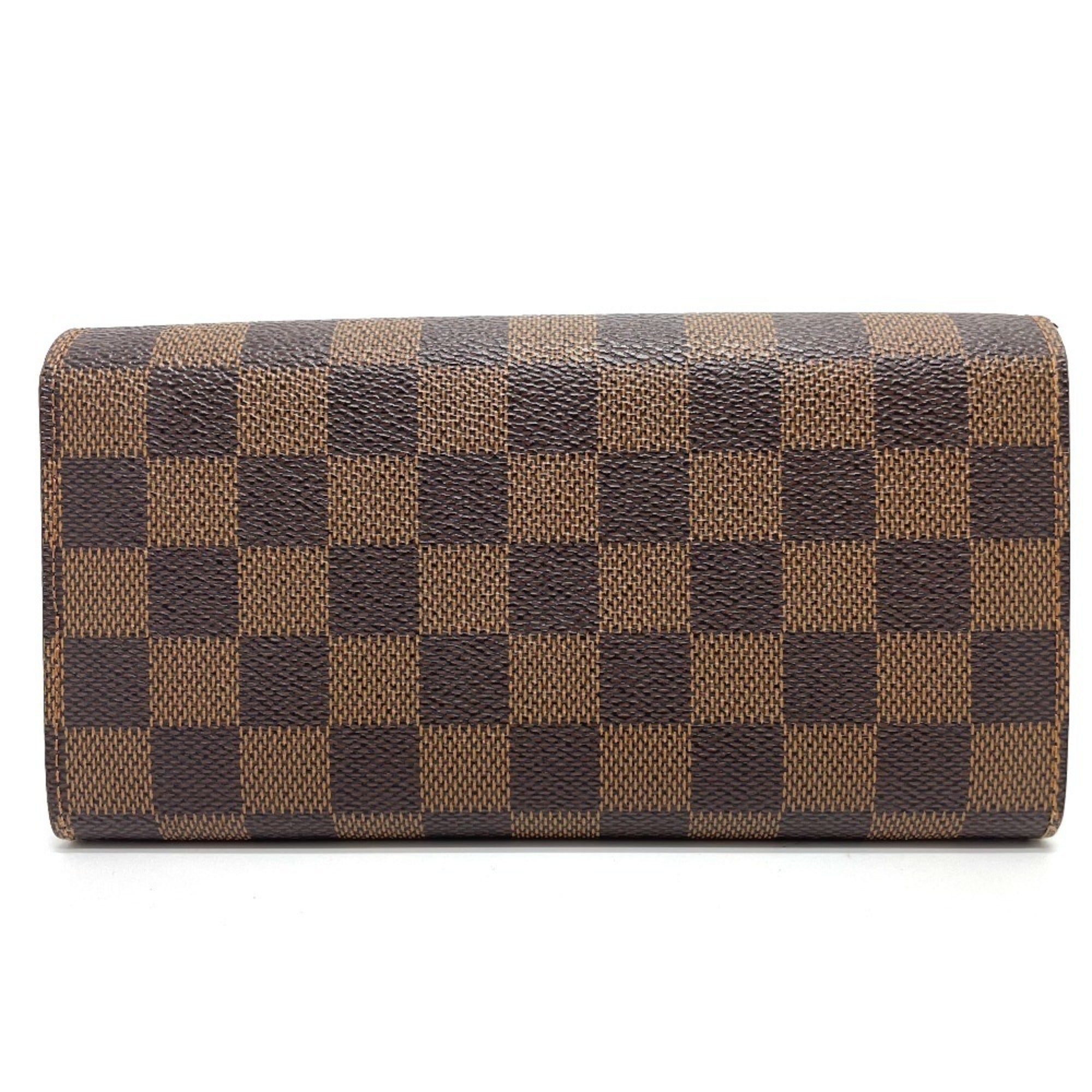 Louis Vuitton Damier Brown Damier Canvas Ebene Damier Canvas Long Wallet